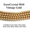 Vintage Gold EuroCrystal 5810 Round Pearls - 2mm, 3mm, 4mm, 5mm, 6mm, 8mm, 10mm, and 12mm - Strands - Made in Austria